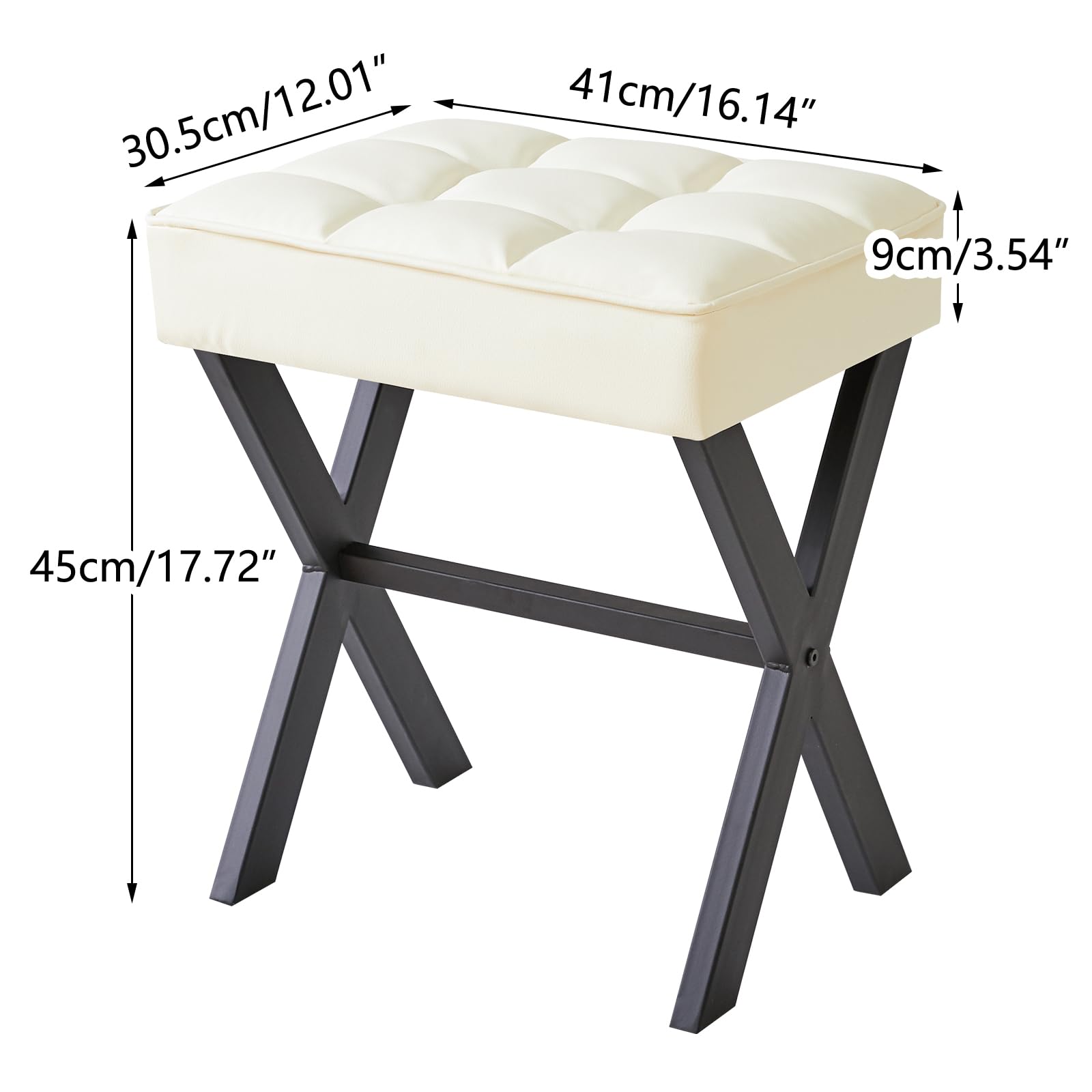 Amazon.com: IBUYKE Square Makeup Stool with X-Leg Foot Rest